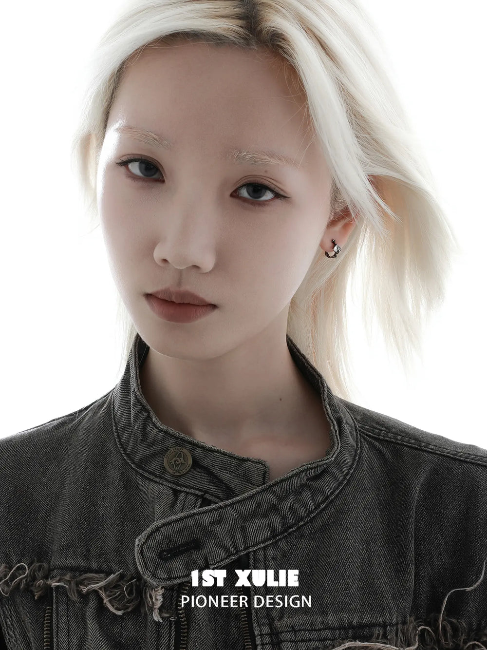 1ST XULIE Jewelry "Irises" Vintage Oxidized Iris Huggie Hoop Earrings in 925 Sterling Silver - Product View