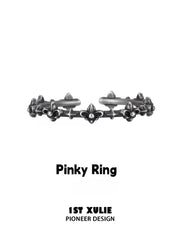 1ST XULIE Jewelry "Irises" Vintage Oxidized Iris Ring in 925 Sterling Silver - Lifestyle Shot