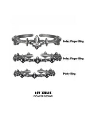 1ST XULIE Jewelry "Irises" Vintage Oxidized Iris Ring in 925 Sterling Silver - On Model