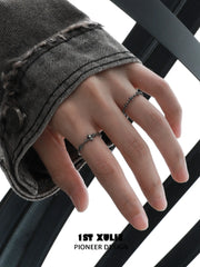 1ST XULIE Jewelry "Irises" Vintage Oxidized Iris Ring (Style B) in 925 Sterling Silver - Detail Shot