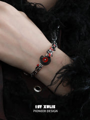 1ST XULIE "VINYL" Vinyl Record Cuff in Rhodium Plate - Detail Shot