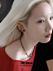 1ST XULIE Jewelry "VINYL" Vinyl Record Pendant Necklace in Platinum Plated - Texture Detail