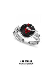 1ST XULIE Jewelry "VINYL" Vinyl Record Ring in Sterling Silver - Product View