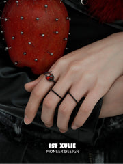 1ST XULIE "Forbidden Love" Viper's Apple Snake Ring in 925 Sterling Silver - Angled View