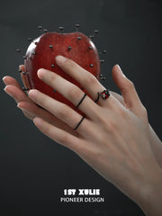 1ST XULIE "Forbidden Love" Viper's Apple Snake Ring in 925 Sterling Silver - On Model