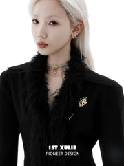 1ST XULIE "DREAM HORSE" Whimsical Unicorn Brooch in 18K Gold & Platinum Plated - On Model