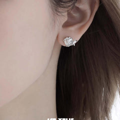 1ST XULIE "Whiterfly" Dainty White Agate Butterfly Stud Earrings in 925 Sterling Silver - Detail Shot