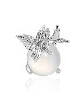 1ST XULIE "Whiterfly" White Chalcedony Butterfly Stud Earrings in 925 Sterling Silver - Packaging View