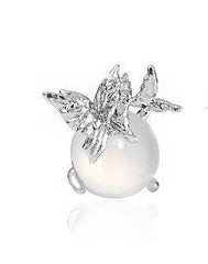 1ST XULIE "Whiterfly" White Chalcedony Butterfly Stud Earrings in 925 Sterling Silver - Packaging View