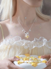 1ST XULIE Jewelry "WISHING STAR" Platinum Plated Wishing Bottle Star Statement Pendant Necklace - Detail Shot