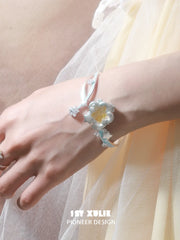 1ST XULIE Jewelry "WISHING STAR" Wishing Star Flip Bangle in Rhodium Plated Brass - Product View