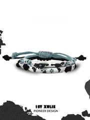 1ST XULIE "Mini World" World Map Charm Bracelet in 925 Sterling Silver - On Model