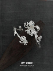 1ST XULIE Jewelry "Irises" Zirconia Iris Bangle in Rhodium Plated - Side View