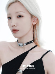 1ST XULIE Jewelry "Star Trails" Zirconia Watch Pendant Choker Necklace in Brass - Product View