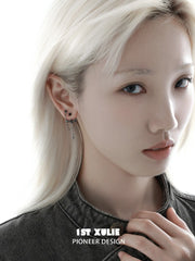 1ST XULIE Jewelry "FALLEN ANGEL" Asymmetrical Fallen Angel Drop Earrings in Brass - Product View