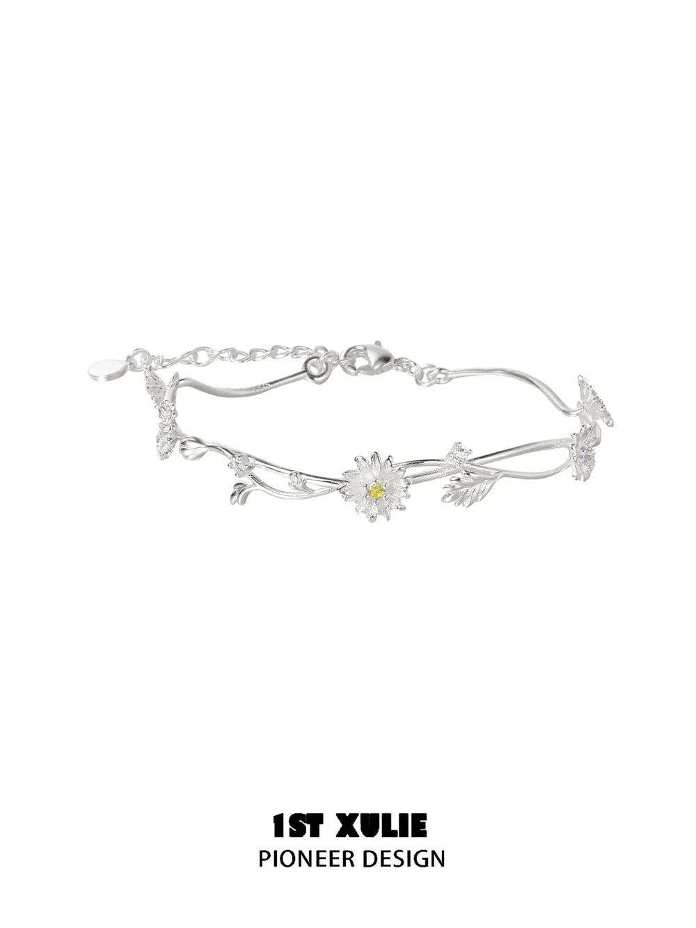 1ST XULIE Jewelry "DAISY" Dainty Daisy Bracelet in 925 Sterling Silver - Packaging View
