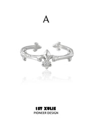 1ST XULIE Jewelry "Irises" Dainty Iris Ring in 925 Sterling Silver - Lifestyle Shot