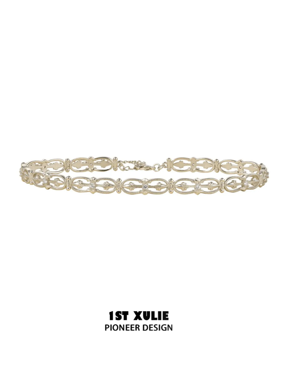 1ST XULIE Jewelry "Bastet" Layered Iris Pendant Necklace in Light Gold Plated Brass - Packaging View