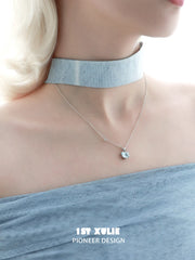 1ST XULIE Jewelry "Rainbow Cat" Sparkling Cat Pendant Necklace in 925 Sterling Silver - On Model
