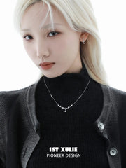 1ST XULIE "Silver Angel" Sparkling Zirconia Pendant Necklace in 925 Sterling Silver - Side View