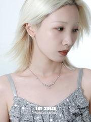 1ST XULIE "Silver Angel" Sparkling Zirconia Pendant Necklace in 925 Sterling Silver - Back View