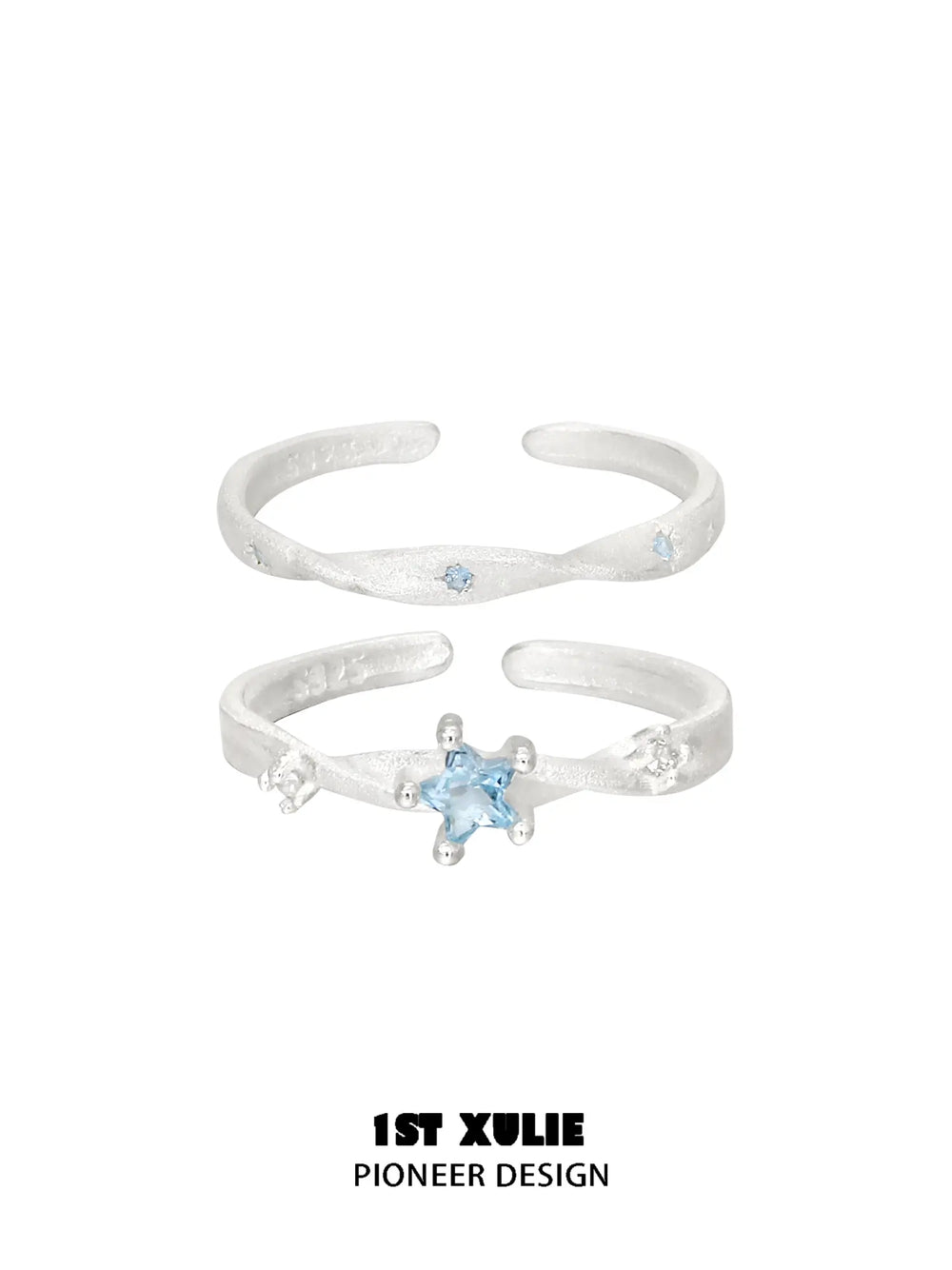 1ST XULIE Jewelry "Silver Angel" Twisted Zirconia Starlight Ring in 925 Sterling Silver - Product View