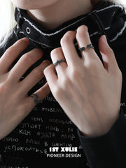 1ST XULIE Jewelry "FALLEN ANGEL" Vintage Fallen Angel Cross Ring in 925 Sterling Silver - Detail Shot