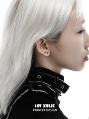 1ST XULIE Jewelry "FALLEN ANGEL" Vintage Fallen Angel Cross Stud Earrings in Brass - Lifestyle Shot