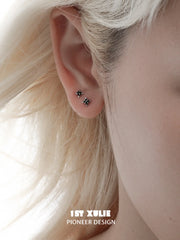 1ST XULIE Jewelry "FALLEN ANGEL" Vintage Fallen Angel Cross Stud Earrings in Brass - Side View