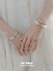 1ST XULIE Jewelry "Lace Rose" Vintage Floral Charm Bracelet in 18K Gold Plated - Product View