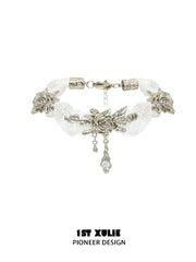 1ST XULIE Jewelry "Lace Rose" Vintage Floral Charm Bracelet in 18K Gold Plated - Size Comparison
