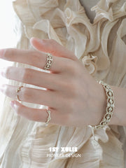 1ST XULIE Jewelry "Bastet" Vintage Iris Statement Bracelet in Brass - Detail Shot