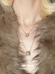 1ST XULIE Jewelry "Bastet" Vintage Iris Zirconia Pendant Necklace in 18K Gold Plated Brass - Angle View 1