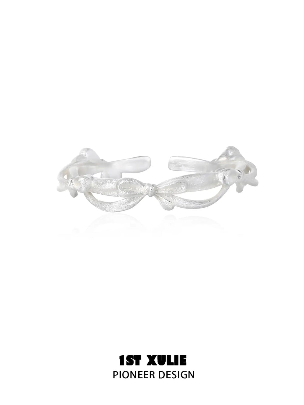1ST XULIE Jewelry "STARLIGHT LACE" Vintage Lace Bowknot Ring in 925 Sterling Silver - Lifestyle Shot