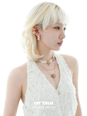 1ST XULIE Jewelry "Lace Rose" Vintage Woven Flower Drop Earrings in 18K Gold Plated - Texture