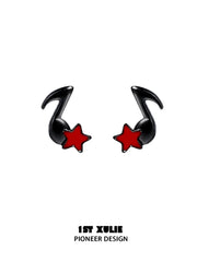 "VINYL" Platinum Plated Music Themed Vinyl Record Stud Earrings