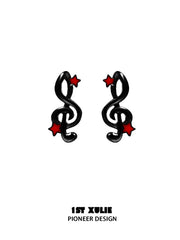 "VINYL" Platinum Plated Music Themed Vinyl Record Stud Earrings