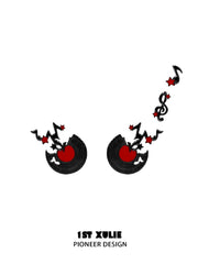 "VINYL" Platinum Plated Music Themed Vinyl Record Stud Earrings