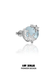 Snow Land 925 Sterling Silver Snowflake Stud Earrings, Zirconia