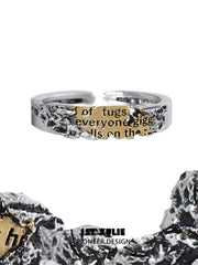 "Immortal Lover" 925 Sterling Silver Adjustable Statement Love Letter Ring