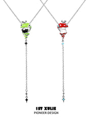 Cuties' Appleland Kitten & Puppy Platinum Plating Cyclone Apple Necklace