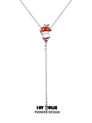 Cuties' Appleland Kitten & Puppy Platinum Plating Cyclone Apple Necklace