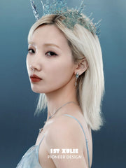 Loong-Ling Loong アクアマリン 18K プラチナメッキ スタッドピアス™