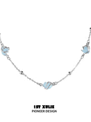 Loong-Ling Loong アクアマリン S925 スターリングシルバー タッセルチョーカーネックレス™