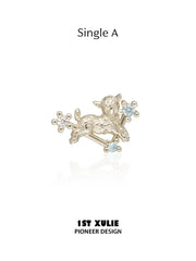 Single Style A miniature ram stud earring