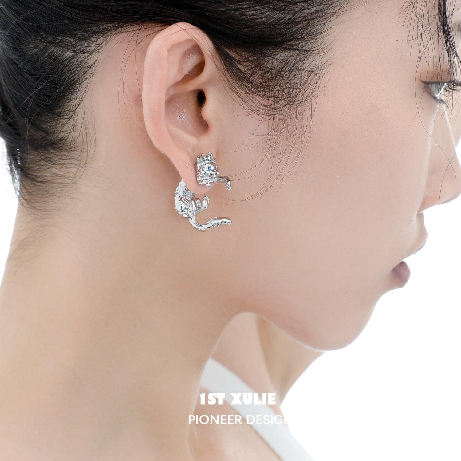 Cat Queen Y2K S925 Ragdoll Earrings™ - 1ST XULIE Cat Queen Y2K S925 Ragdoll Earrings™ - 1ST XULIE