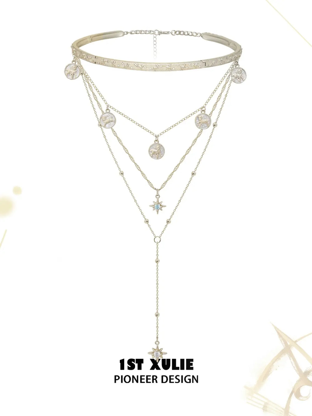 Style A and Style B choker and pendant necklace set