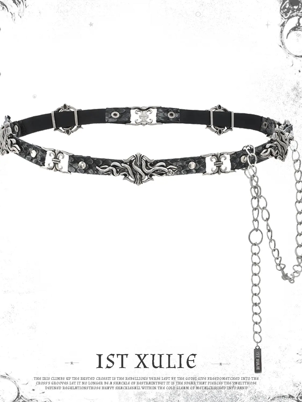 Gothic belt displayed with a pale ornamental border