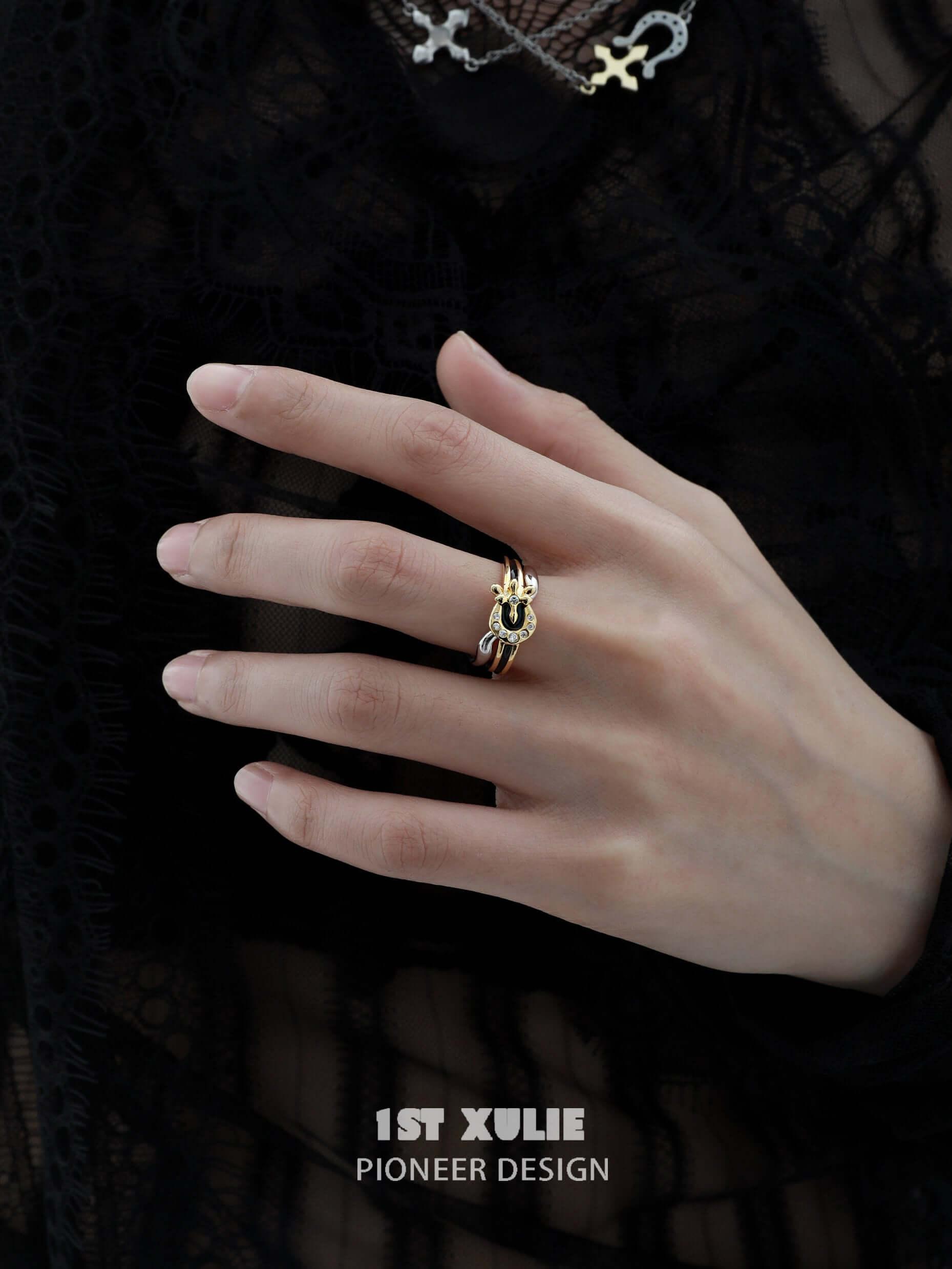 Horsesbuckle S925 Sterling Silver Open End Ring™ - 1ST XULIE Horsesbuckle S925 Sterling Silver Open End Ring™ - 1ST XULIE