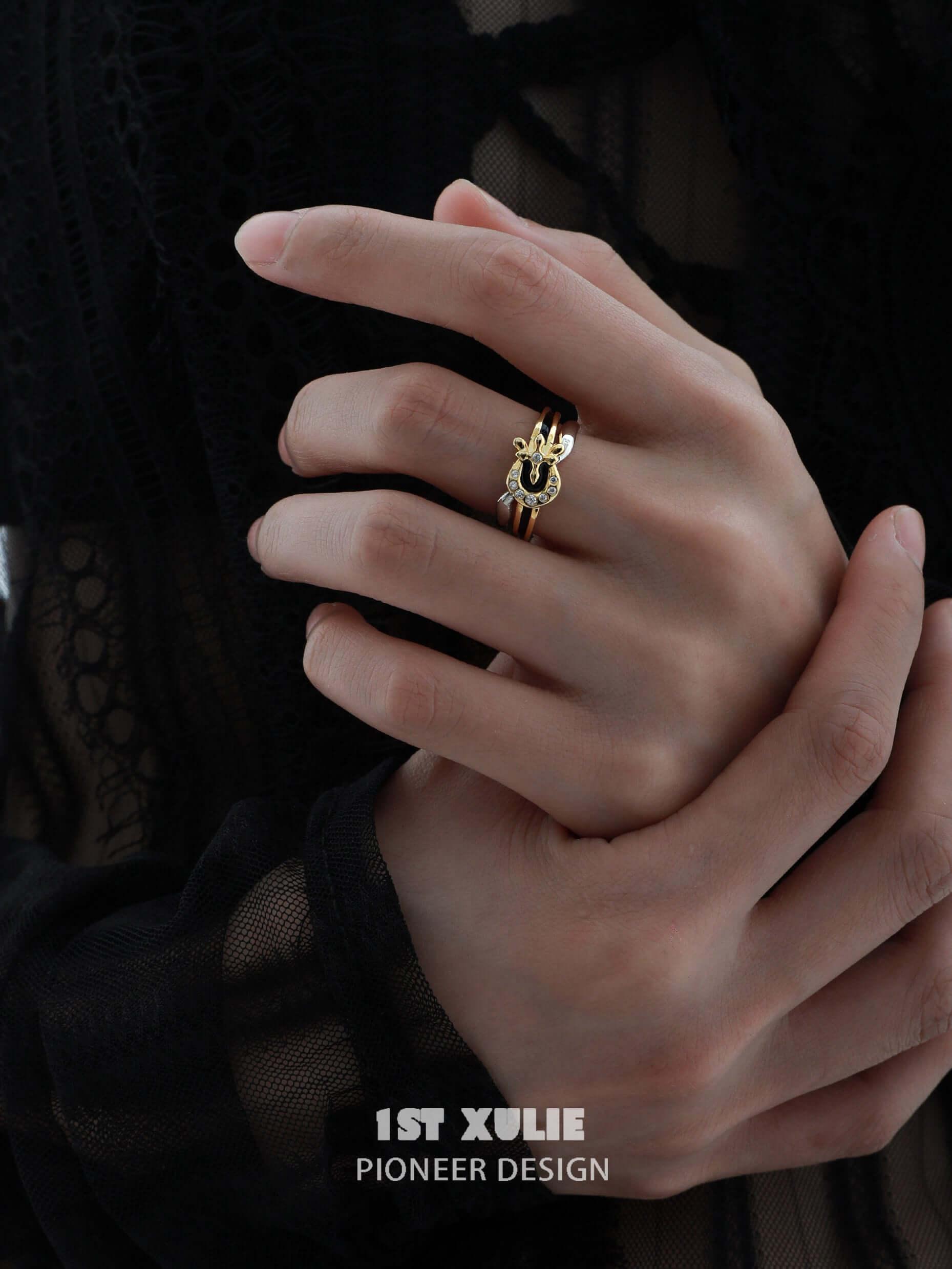 Horsesbuckle S925 Sterling Silver Open End Ring™ - 1ST XULIE Horsesbuckle S925 Sterling Silver Open End Ring™ - 1ST XULIE